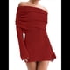 thumbnail image 1 of Vestido Elegante Tipo Suéter de con Hombros Descubiertos para Mujer, Ajustado, de Larga y Crochet Rojo S, 1 of 9