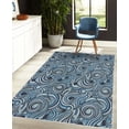thumbnail image 4 of East Decorative Rug, Modern Autumn Season Wavy Holiday Festival Celebration Oriental Art Print, Quality Carpet for Bedroom Dorm and Living Room, 6 Sizes, Dark Blue, by Ambesonne, 4 of 4