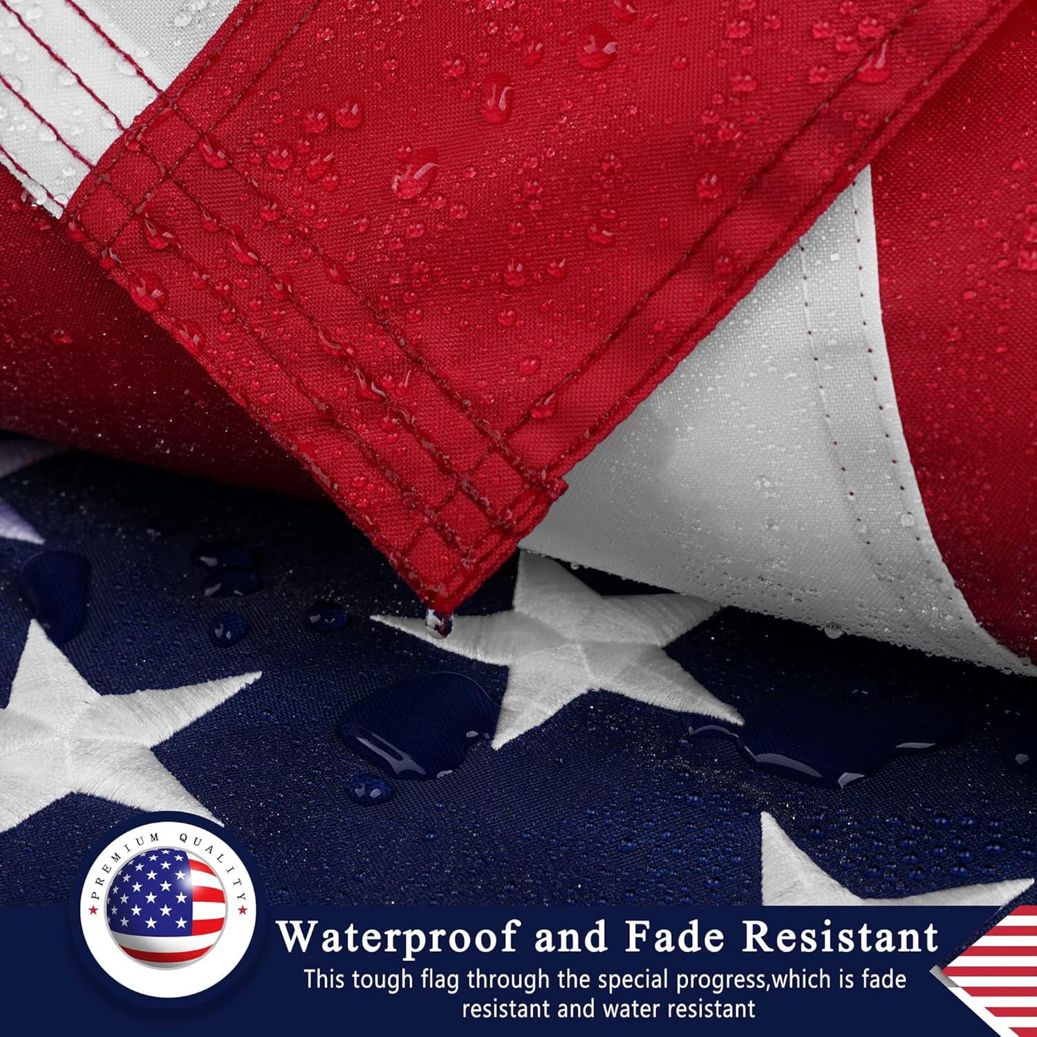 American Flag 4X6 Ft for Outside, Heavy Duty Nylon US Flags for High Wind Outdoor, Fade Resistant and Waterproof USA Flag with Embroidered Stars, Sewn Stripes, Brass Grommets,304SS Hook