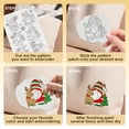 thumbnail image 4 of 28Pcs Christmas Santa Claus Water Soluble Hand Sewing Stabilizers 8.3"x11.7" Christmas Dwarf Gift Embroidery Pattern Stabilizer 4 Sheets Snowflake Stick and Stitch Embroidery Paper Sticker, 4 of 7