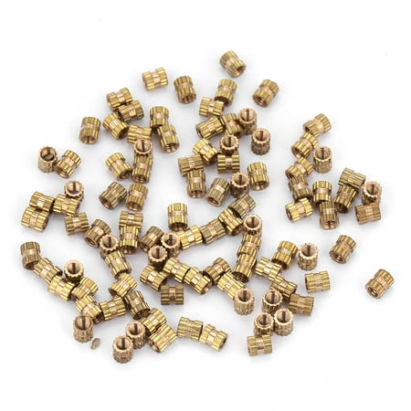 

M2.5 Brass Cylinder Knurled Round Molded in Insert Embedded Nuts (M2.5*3*3.5; 100pcs)