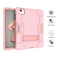 thumbnail image 4 of Dteck Case for Apple iPad Air 4th Generation 10.9-inch 2020 Released ,Shockproof Rubber Hybrid 3-Layer Protection Hard PC Kickstand Back Cover (no screen protector),Rosegold+Rosegold, 4 of 6