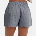 thumbnail image 7 of DHFJKG Women's Shorts Cute Soft Plaid Print Button Front Loungewear Bottoms Elastic Waist Summer Casual Beach Shorts Stylish Trousers, 7 of 7