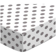 SheetWorld Fitted Sheet (Fits BabyBjorn Travel Crib Light) - Grey Polka Dots