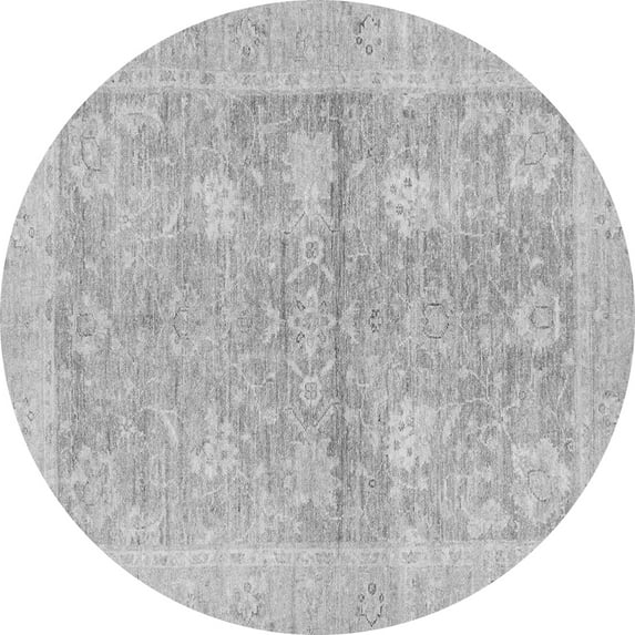 Ahgly Company Indoor Round Oriental Gray Traditional Area Rugs, 4' Round