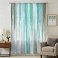 thumbnail image 3 of Turquoise Gray Sheer Curtains 96 Inch Length, Light Filtering Voile Curtain Panel, Farmhouse Abstract Gradient Aesthetic Rod Pocket Drapes Window Treatments for Living Room Bedroom 52"x96", 3 of 9