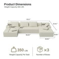 thumbnail image 3 of KAMEROUT 132" Modular Sectional Sofa Couches, U-Shaped Boneless Cloud Sofa with Deep Seat & Cushions, Beige, 3 of 8