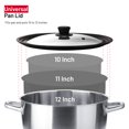 thumbnail image 3 of Bezrat Tapa redonda universal para sartenes, ollas y sartenes de vidrio templado ventilado con borde graduado para utensilios de cocina de 10 11 12 pulgadas – Mango resistente al calor – Apto para ali, 3 of 5