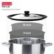 thumbnail image 3 of Bezrat Tapa redonda universal para sartenes, ollas y sartenes de vidrio templado ventilado con borde graduado para utensilios de cocina de 10 11 12 pulgadas – Mango resistente al calor – Apto para ali, 3 of 5