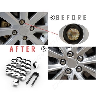 20Pcs Universal Anti-Rust 17mm Chrome Glossy ABS Auto Trim Tyre Wheel Nut Screw Bolt Protection Covers Caps Car Styling - 34