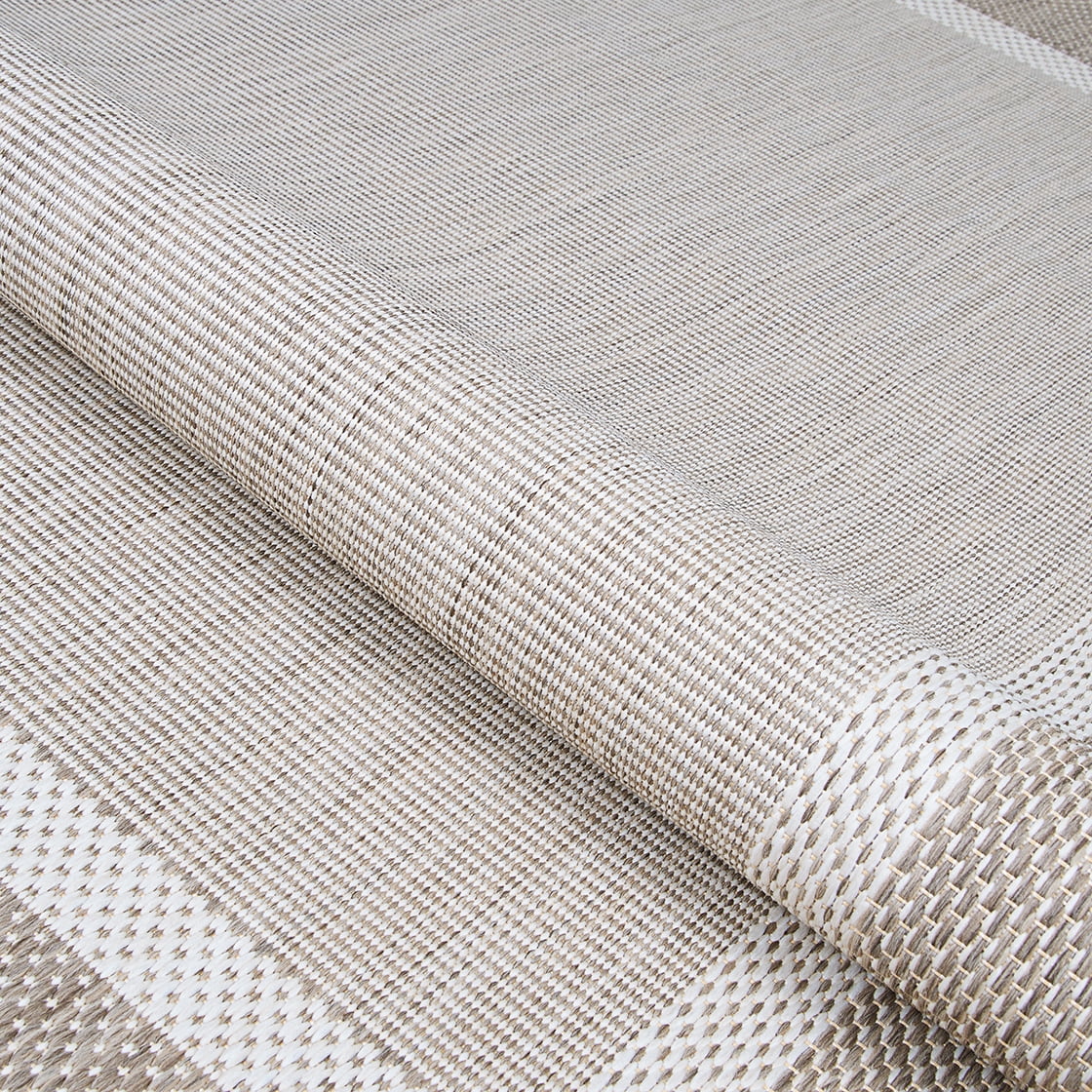 Couristan 8.50' x 8.50' Taupe Brown And Gray Square Flatwoven Area Throw Rug