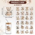 thumbnail image 2 of 24 papeles de transferencia UV con temática de animales bohemios para impresión en tazas, 24 estilos de animales lindos rodeados de flores, pegatinas UV DTF para envolver tazas., 2 of 9