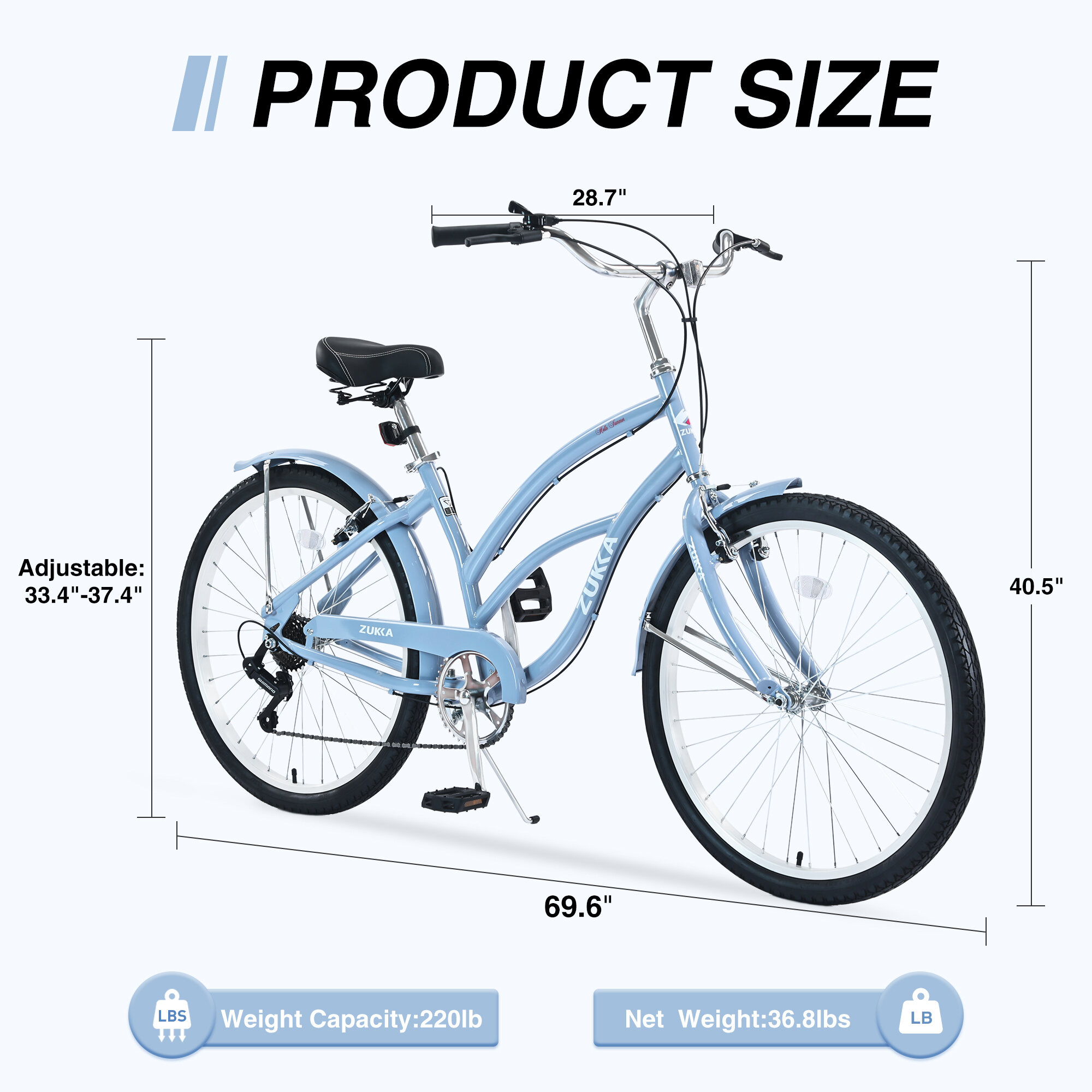 Mountain Bikes 7 Speed Bicycles, Multiple Colors 26"Inch Beach Cruiser Bike,Hybrid Bikes
