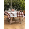 thumbnail image 2 of Farmhouse Orange Plaid Outdoor Tablecloth - 60x120 Inch Rectangle Dining Table Cover, Vintage Country Cock Checkered Waterproof Outdoor Table Cloth with Umbrella Hole & Zipper for Picnic/Patio/Party, 2 of 7