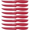 thumbnail image 1 of NutriChef Steak Knife Set of 8 - Premium Serrated Stainless Steel Kitchen Knife Set - Ergonomic Design, Sharp Blades, Non-Stick, & Rust-Resistant - Perfect for Home, BBQ's & Restaurants, Red, 1 of 7