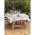 thumbnail image 2 of Outdoor Tablecloth with Umbrella Hole and Zipper, Spring Floral Rectangle Table Cloth 52x70 Inch Waterproof Tablecloth, Watercolor Summer Botanical Flowers Picnic Table Cover for Patio Camping, 2 of 7