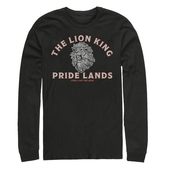 Men's Lion King Live the King Sketch  Long Sleeve Shirt Black 2X Large