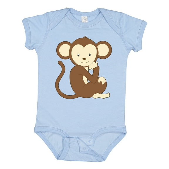 Inktastic Monkey thinking Boys or Girls Baby Bodysuit