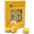 thumbnail image 1 of 12pcs Natural Beeswax Tealight Candles - Organic Candle Honey Scent Smokeless Clean Burning, 1 of 6