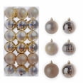 thumbnail image 3 of 36pcs Mini Christmas Ball Ornaments, Shatterproof Plastic Xmas Hanging Baubles, Cute Small Decorations for Home Festive Party Christmas Tree, Lightweight Christmas Miniature Ornaments, 1.18in, Beige, 3 of 4