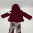 thumbnail image 4 of Pippa & Julie Kid's Faux Fur Hoodie & Floral Print Leggings Set Berry/Grey 4 NWT, 4 of 7