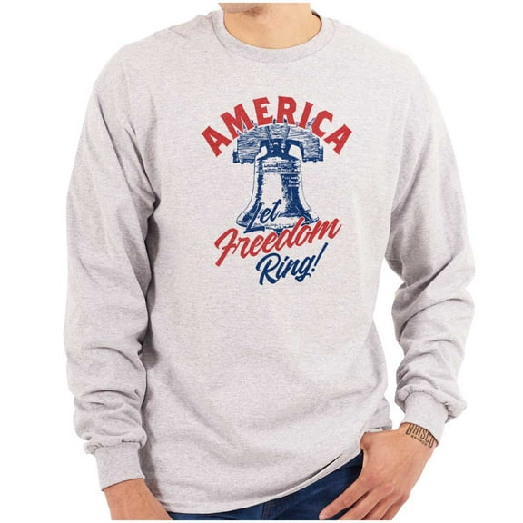 America Let Freedom Ring Liberty Bell Long Sleeve TShirt Men Women Brisco Brands S