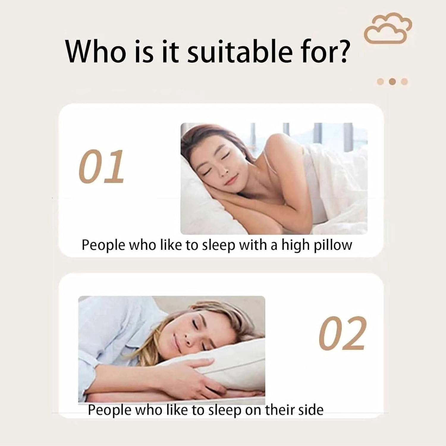 Doreve Cloudfaser Pillow, Neck Relief, Reduces Morning Head and Neck Pressure, Restful Sleep Without Cervical Compression