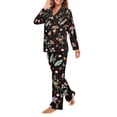 thumbnail image 2 of SCRAWLGOD Mushroom Pajamas Women Long Sleeve Button Pjs for Women Set 2 Piece Lounge Size XS V Neck Woman Sleepwear Washable Women's Pajama with Pockets, 2 of 7