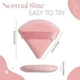 thumbnail image 3 of 6 Pieces Powder Puff for Face Powder, Triangle Makeup Puff, Cotton Velour Triangle Face Puffs for Setting, Contouring, Under Eyes, and Corners, 2.76-inch Normal Size, with Strap, Beauty Tool, 3 of 5