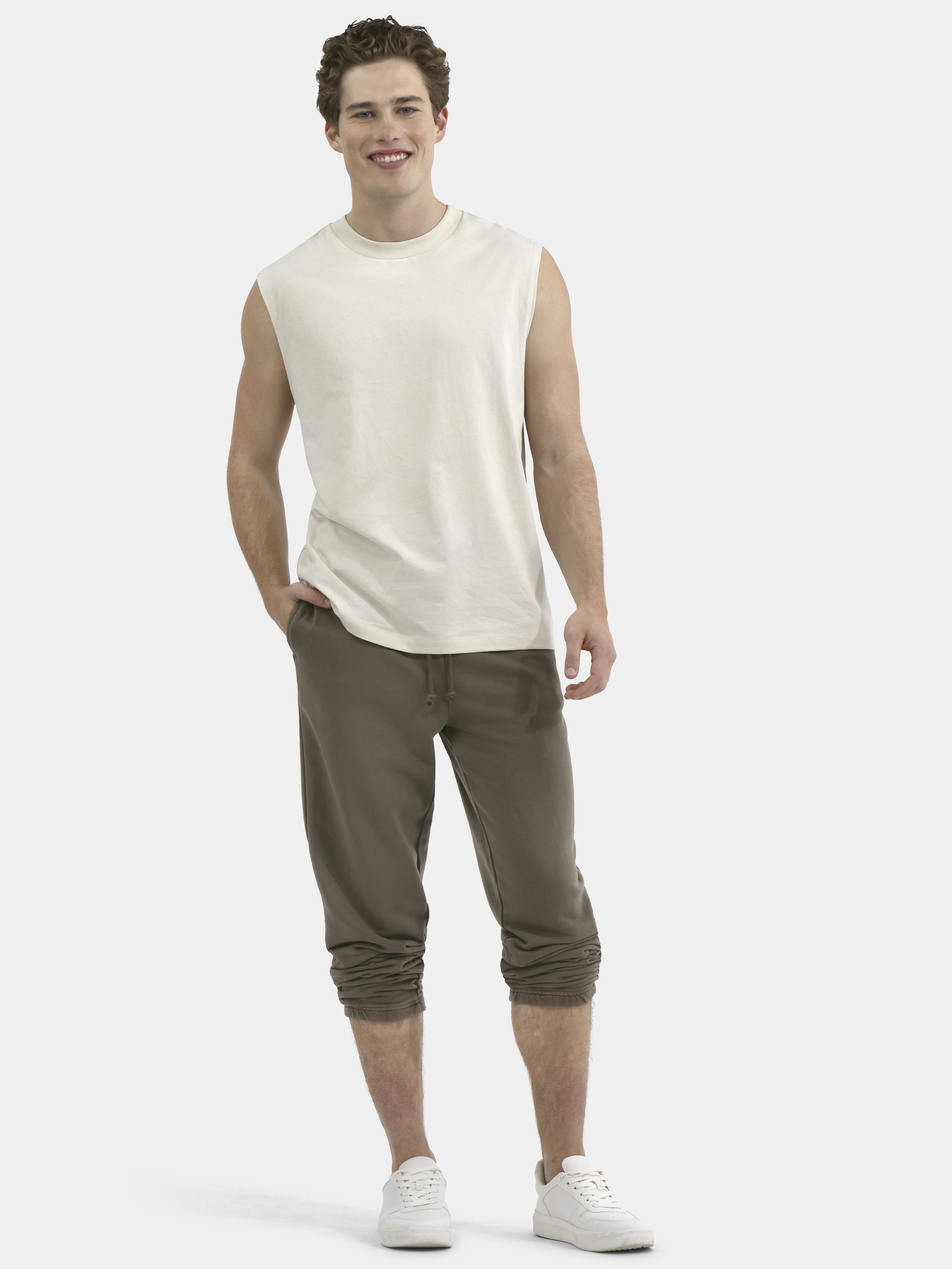 No Boundaries Men's & Big Men's Oversized Sleeveless Cotton Muscle Tee, Sizes XS-5XL