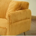 thumbnail image 6 of Corduroy Sofa Bed with Folding Armrests, Yellow, 79 Inch Length, 70.48 lbs Weight, Foam and Spring Seat, 2-Seater, Adjustable Backrest for Small Living Room Apartment Dorm Office, 6 of 6