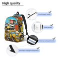 thumbnail image 5 of Balery Different Construction Site Vehicles Vintage Canvas Backpack for Men and Women - Large Capacity, Durable Travel Laptop Bag for School, Work, Hiking, and Outdoor Activities, 5 of 7