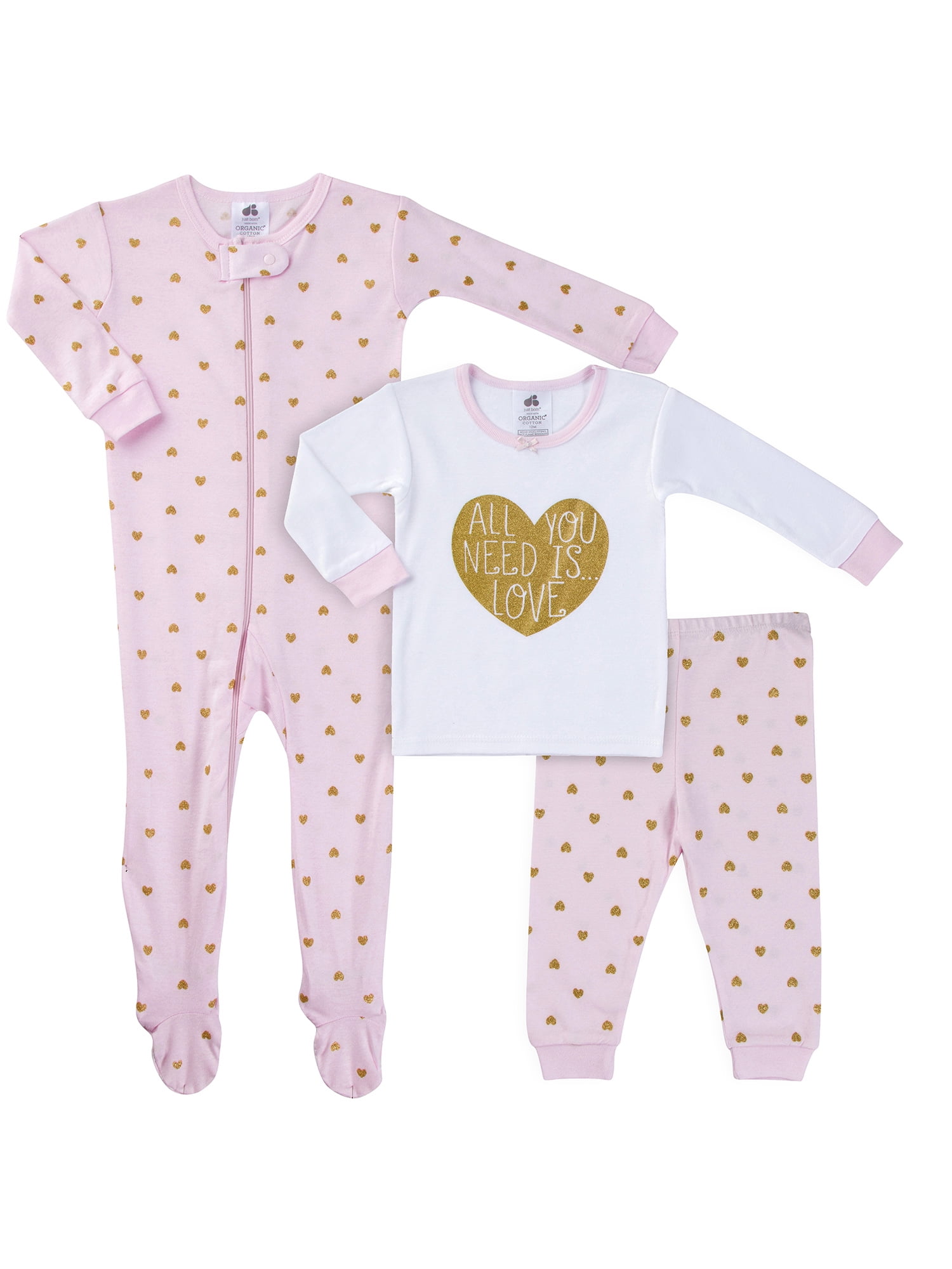 Just Born® Organic Baby Girls Pajama Set, 3Piece