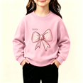 thumbnail image 2 of Toddler Girls Sweatshirt Cotton Crew Neck Bow Graphic Fall Winter Pullover, 2 of 8