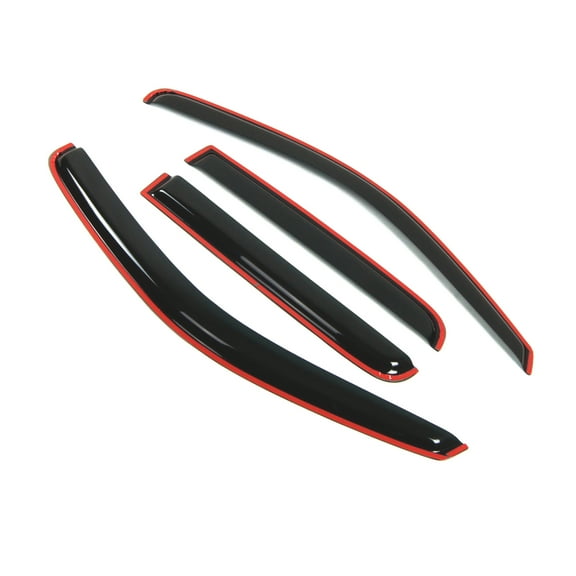 Tuningpros WD2-114i In-Channel Window Visor Deflector Rain Guard Dark Smoke 4 Pcs Set For 2000-2004 Dodge Dakota Quad Cab