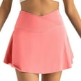 thumbnail image 4 of Ahdbta Tennis Skirt for Women with Pockets Shorts Crossover High Waisted Athletic Golf Skorts Running Workout Skirts 2 in 1, 4 of 7