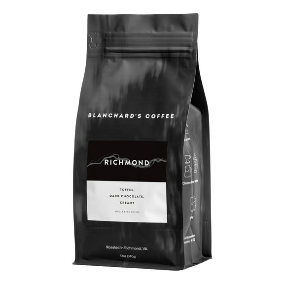 Blanchard's Coffee Whole Bean Richmond Coffee 12 oz