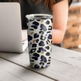thumbnail image 4 of Leopard Print 20oz Coffee Tavel Tumblers, Stainless Steel Mobile Tumbler, Vacuum Insulated Coffee Mug with Lid, Spill-Proof Travel Cup for Hot & Cold Drinks, 4 of 6