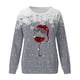 thumbnail image 3 of Sudadera sin capucha Gibobby Manga larga cuello redondo estampado navideño mujer Gris L, 3 of 4
