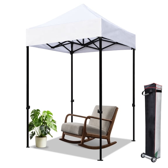 Eurmax 5x5 Heavy Duty Pop-Up Canopy Tent - Outdoor Instant Shelter, White