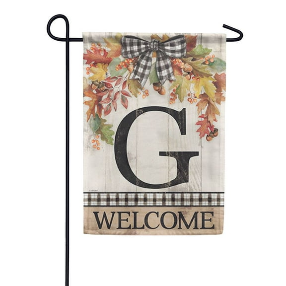 Carson Monogram Letter G Garden Flag - Autumn Spray G, Premium Dura Soft Fabric, Outdoor Yard Decorative Seasonal Flag, Size: 12.5" x 18"
