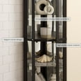 thumbnail image 6 of CKEASEAN Curio Cabinet with Light Bulb, 70"H Corner Glass Display Cabinet with Tempered Glass Door and Adjustable Shelves, 6 of 10