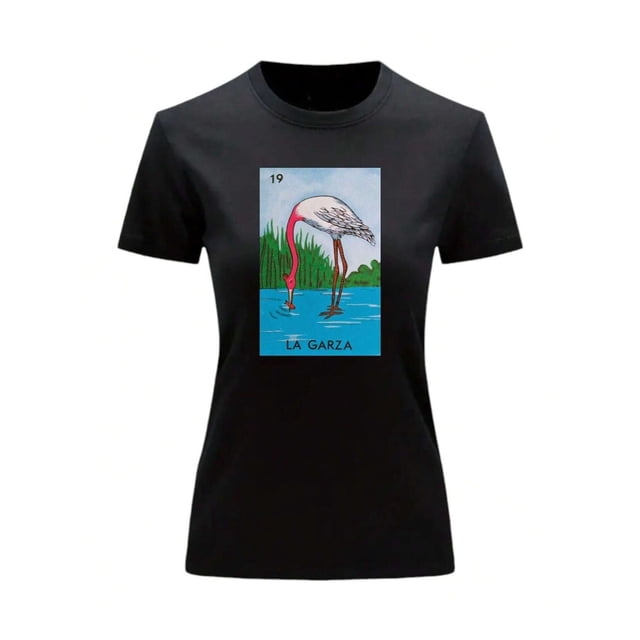 Playera Unisex De La Garza De La Loteria Mexicana Color Negro Talla Chica Marca Emil SaEs