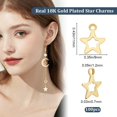 thumbnail image 2 of 1 Box 1 Box 100Pcs Flat Star Charms 18K Gold Plated Hollow Pentagram Charms with 1.2mm Hole for DIY Necklace Earring Bracelet Jewelry Making, 2 of 6