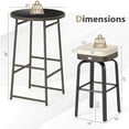 thumbnail image 3 of Costway 3 PCS Outdoor Swivel Bar Set with 2 Chairs, Tempered Glass Top, Soft Cushions, 3 of 10