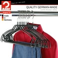 thumbnail image 5 of Mawa by Reston Lloyd Ultra Thin Silhouette Series Non-Slip Space Saving Hanger with Pant Bar/Skirt Hook, Style 42/FTU, Set of 10, Black, 5 of 7