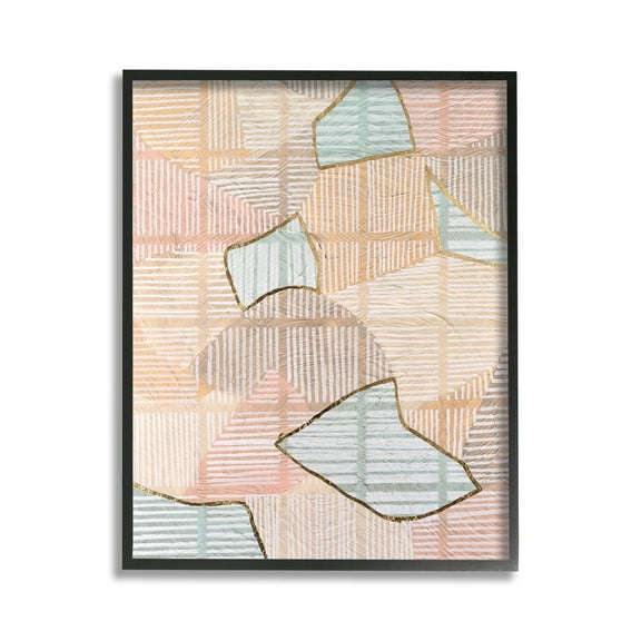 Stupell Industries Stripe Patterned Abstraction Abstract Painting Black Framed Art Print Wall Art, 11 x 14