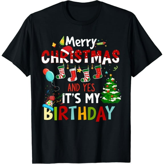 Playful Comfort Tee - Merry Christmas And Yes It's My Birthday T-Shirt