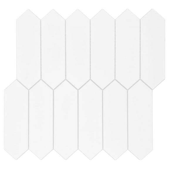 Sunwings Peel and Stick Backsplash Tile in Long Hexagon for Kitchen Bathroom Fireplace (10 Tiles)