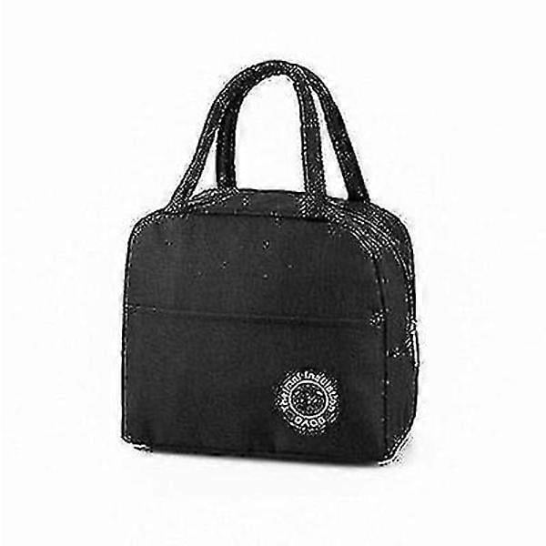 Insulated lunch box cooler bag portable convenient bag for women convenient box tote food (black)